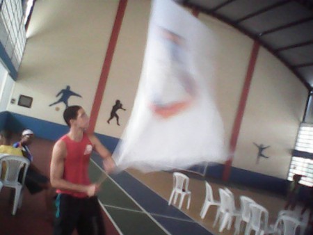 Felipão com a bandeira da maior